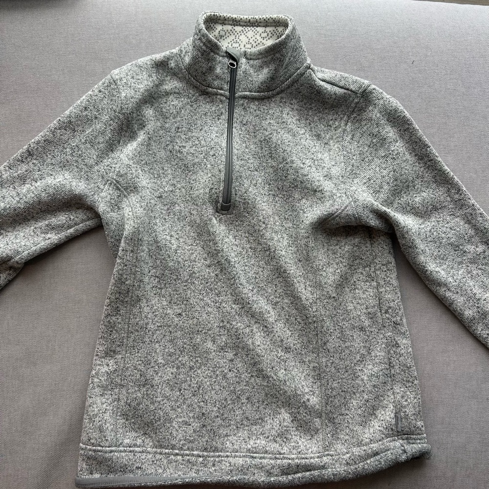 Eddie Bauer gray fleece quarter zip up